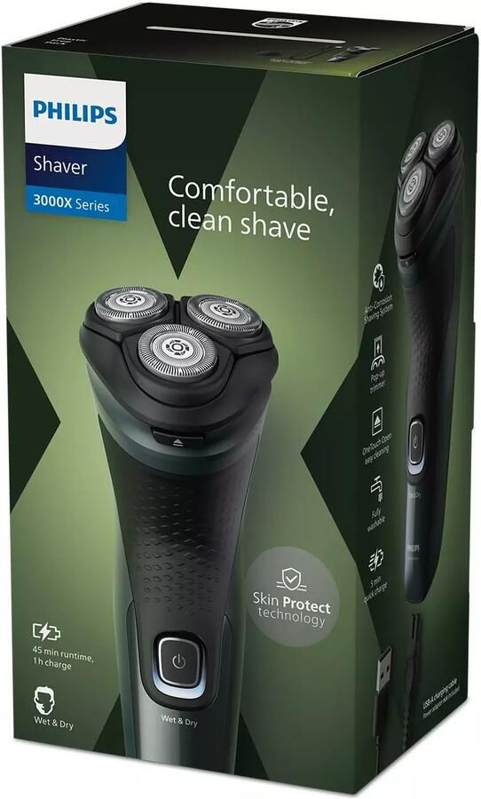 Philips Shaver Series 3000X X3052 00 Scheerapparaat Voor Mannen Donkergroen - Foto 2