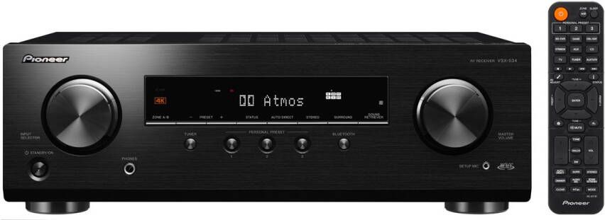 Pioneer VSX-534 Black AV-receiver 5.2 FM radio Bluetooth Totaal uitgangsvermogen: 5x 80 W