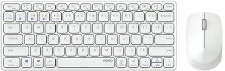 Rapoo 9600M Draadloze multimode Blade Combo Set QWERTY US Toetsenbord Wit