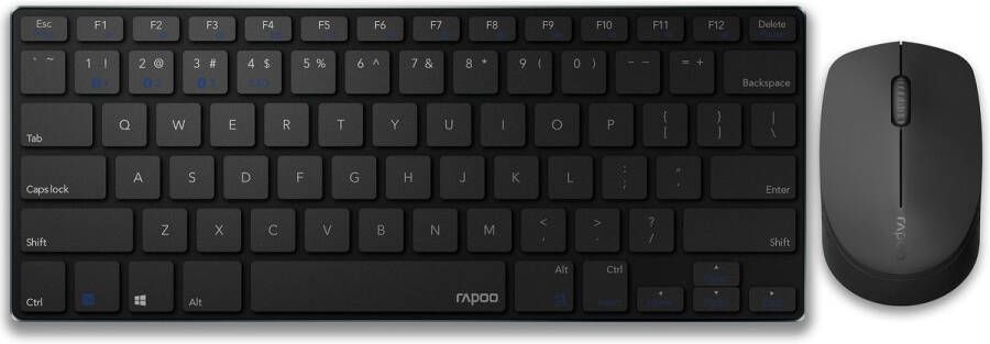 Rapoo Draadloos toetsenbord combo set 9000M Multi-mode ultra dun QWERTY Toetsenbord Zwart