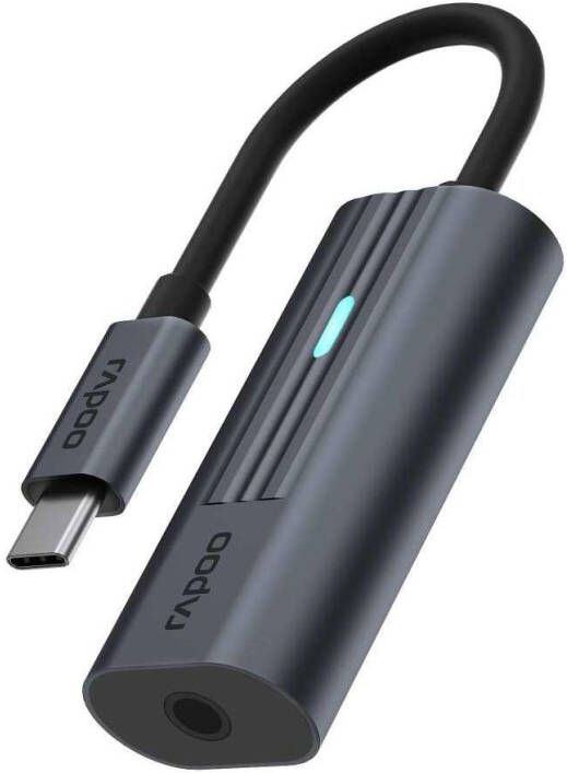 Rapoo USB-C Adapter USB-C naar 3 5 mm Audio grijs Desktop accessoire Zwart