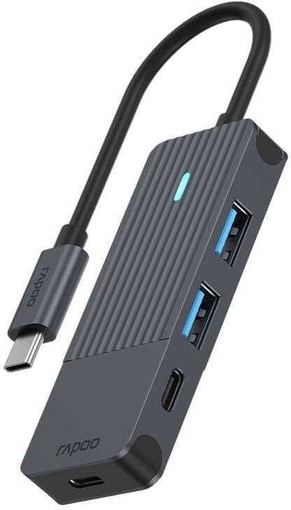 Rapoo USB-C Hub USB-C naar USB-A en USB-C grijs USB Hub Antraciet