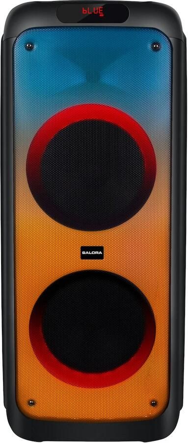Salora Partyspeaker XL luidspreker 2x 10 inch speakers LED verlichting