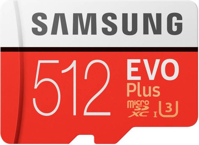 Samsung EVO Plus MicroSDXC 512GB Micro SD-kaart Rood
