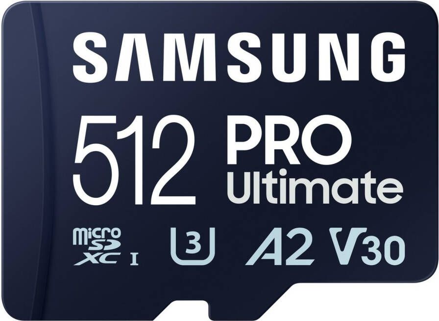 Samsung PRO Ultimate 512 GB (2023) microSDXC + SD Adapter Micro SD-kaart Blauw