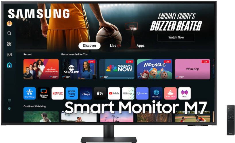 Samsung Smart Monitor M7 M70D 43" (LS43DM702UUXEN) Monitor Zwart