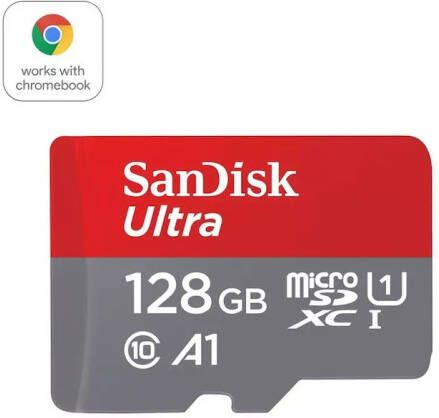 SanDisk MicroSDXC Ultra 128GB Class 10 140MB s +SD-Adapter voor Chromebooks Micro SD-kaart