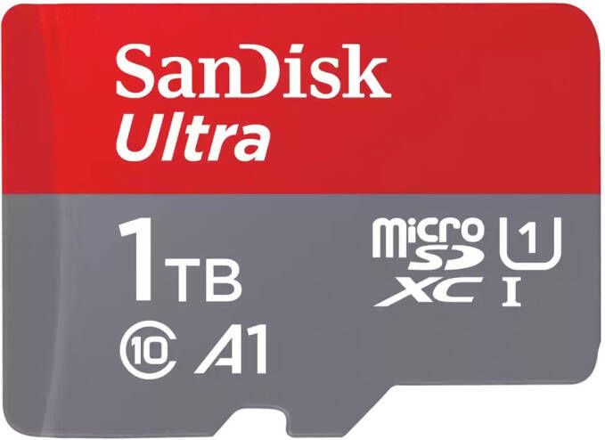 SanDisk MicroSDXC Ultra 1TB 150mb s C10 SDA UHS-I Micro SD-kaart Grijs