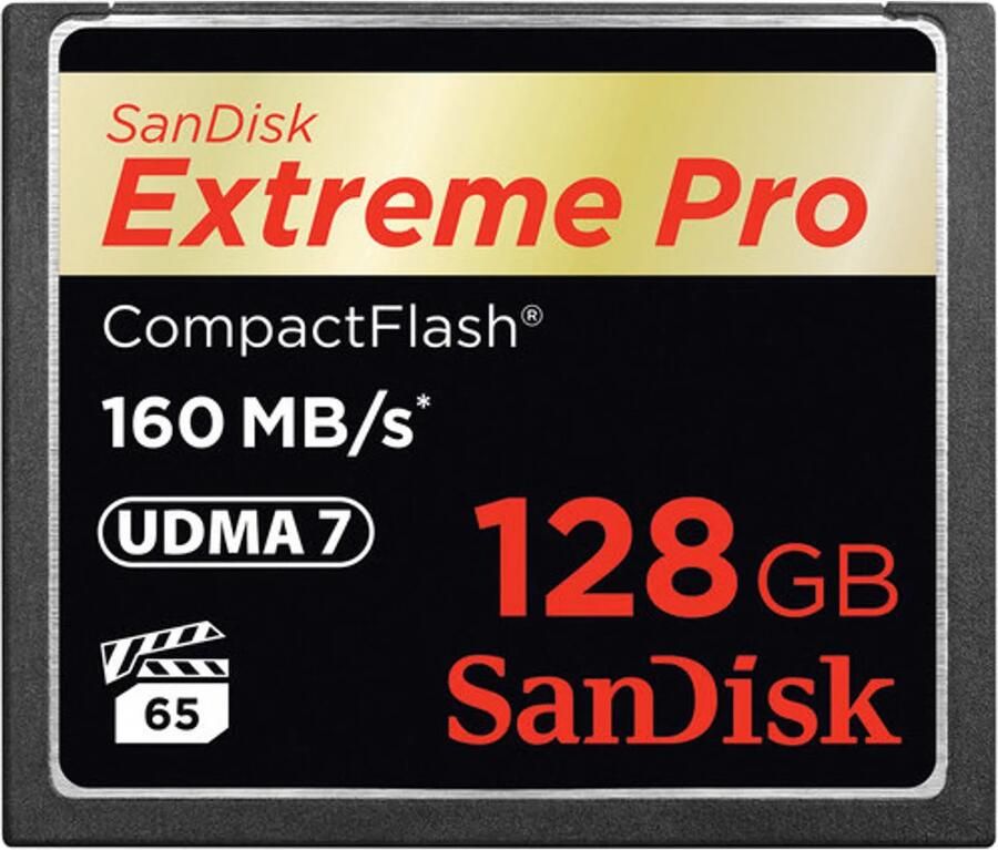 SanDisk CF Extreme Pro 128GB 160MB sec Compact Flash kaart
