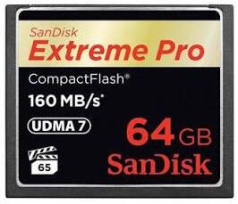 SanDisk CF Extreme Pro 64GB 160MB sec Compact Flash kaart