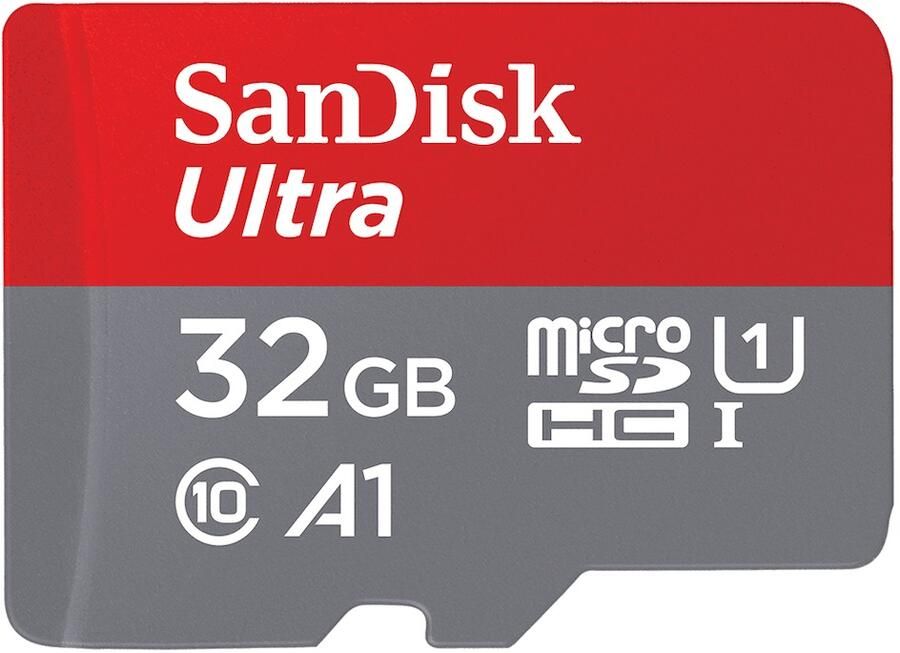 SanDisk MicroSDHC Ultra 32GB 120MB s C10-UHSI-A1 Photo Micro SD-kaart Grijs