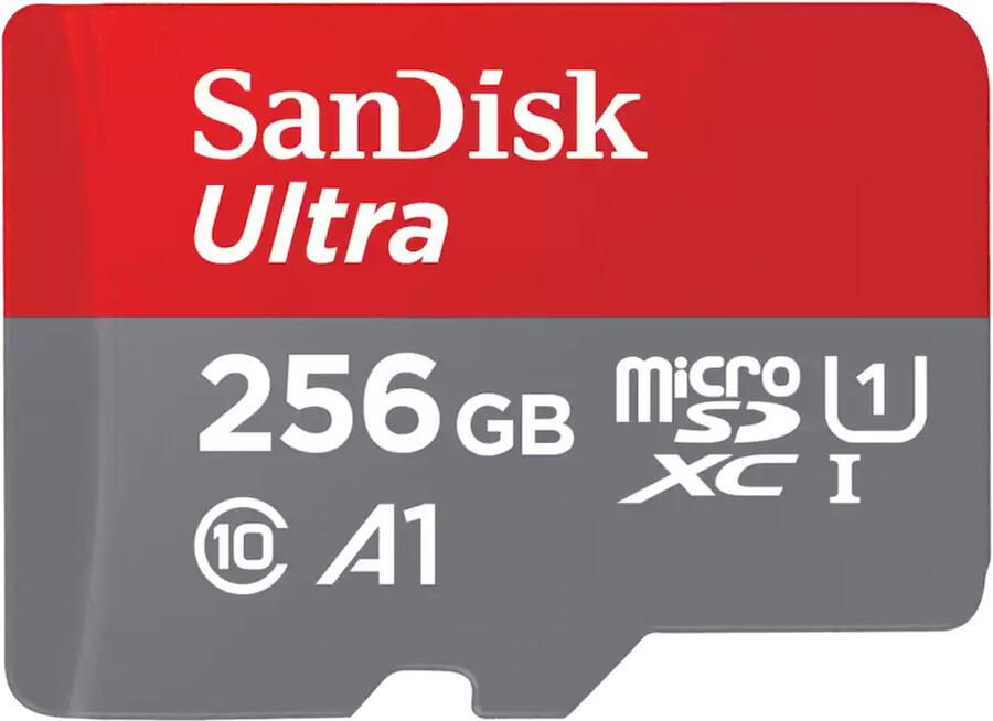 SanDisk MicroSDXC Ultra 256GB 150mb s C10 SDA UHS-I Micro SD-kaart Grijs