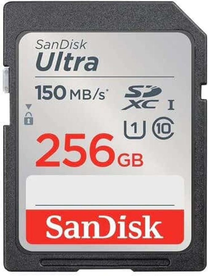SanDisk SDXC Ultra 256GB 150mb s C10 UHS-I SD-Kaart Wit