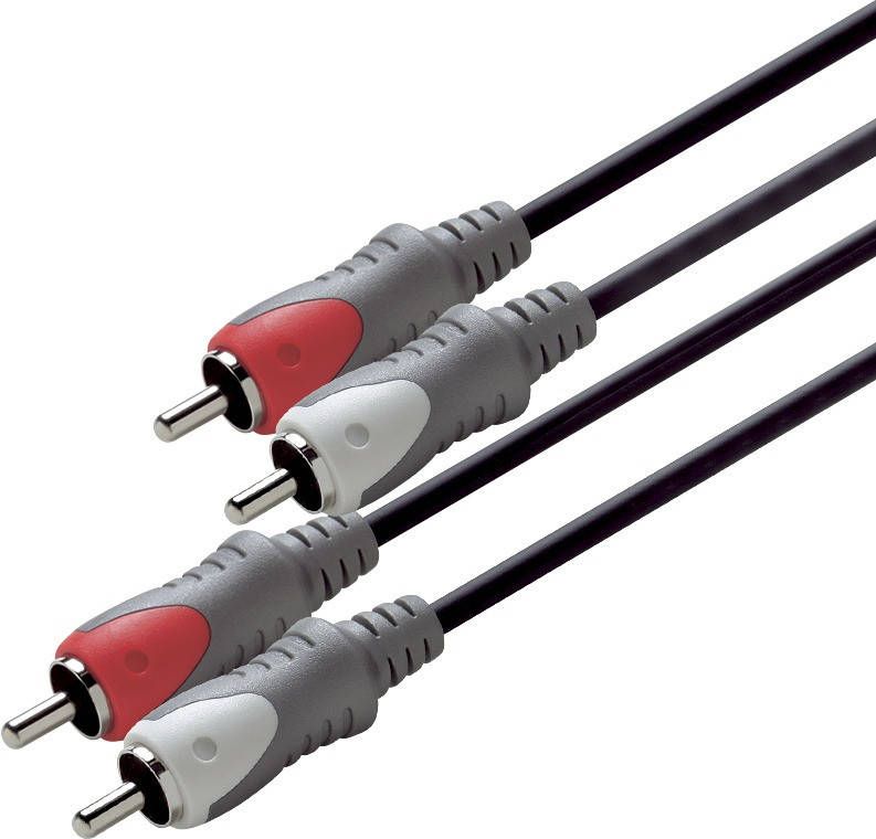 Scanpart aansluitkabel 2tulp(M)-(M) 2 5m Luidspreker kabel Zwart