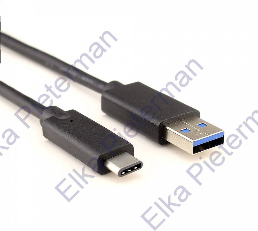 Scanpart USB-A naar USB-C kabel 1.0m USB3.1 10Gbps Zwart Oplader