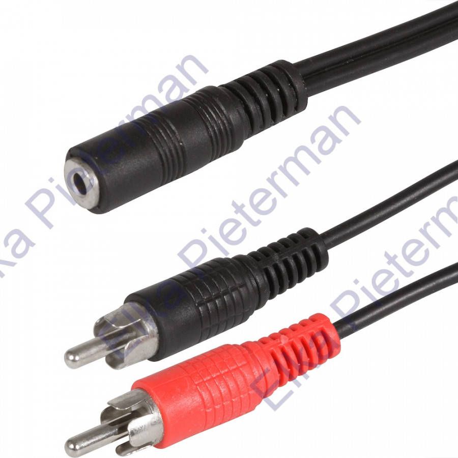 Scanpart audio adapterkabel 3.5mm 2xRCA 0 2m Zwart Mini jack kabel