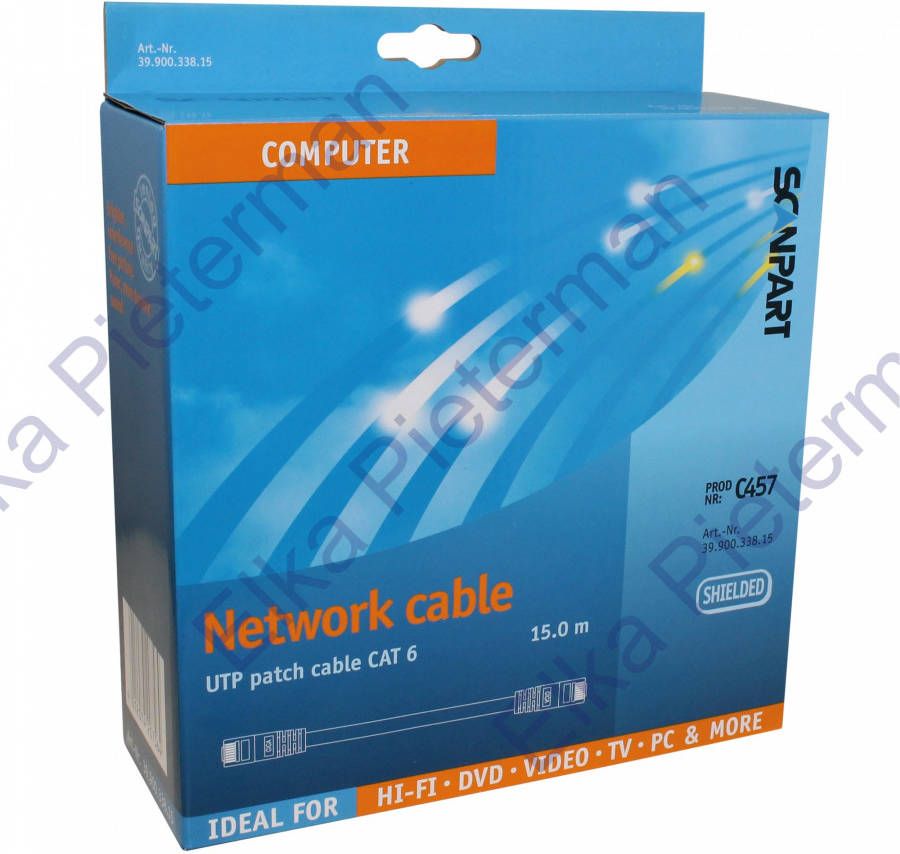 Scanpart netwerkkabel (UTP) CAT6 15 0m UTP kabel Zwart