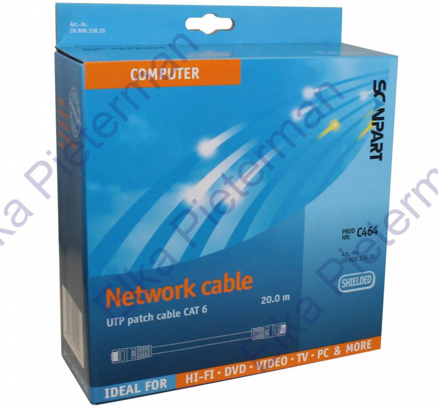 Scanpart netwerkkabel (UTP) CAT6 20 0m UTP kabel Zwart