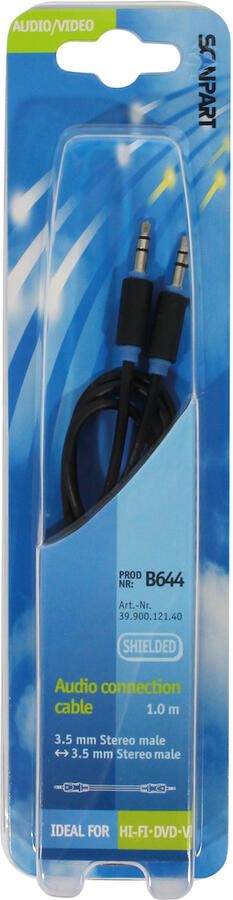 Scanpart audio kabel 3.5mm jack 1 0m Mini jack kabel Zwart