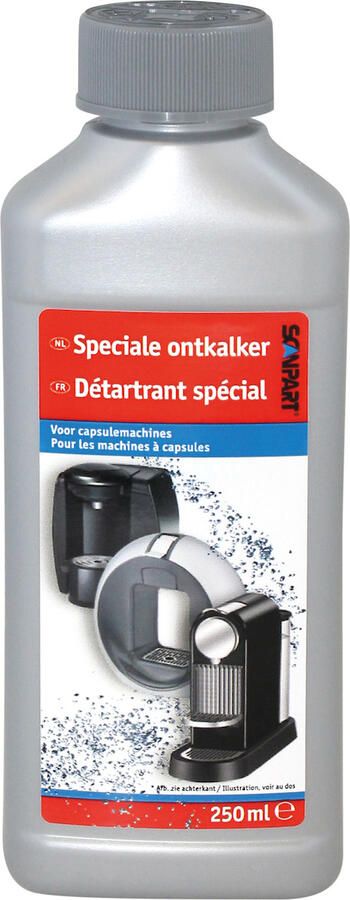 Scanpart vloeibare ontkalker voor capsulemachine 250 ml Koffiemachineontkalker Speciaal geschikt voor DeLonghi Krups Magimix Nespresso Rowenta Tefal Universeel