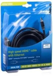 Scanpart High Speed HDMI kabel met Ethernet 5.0m HDMI kabel Zwart