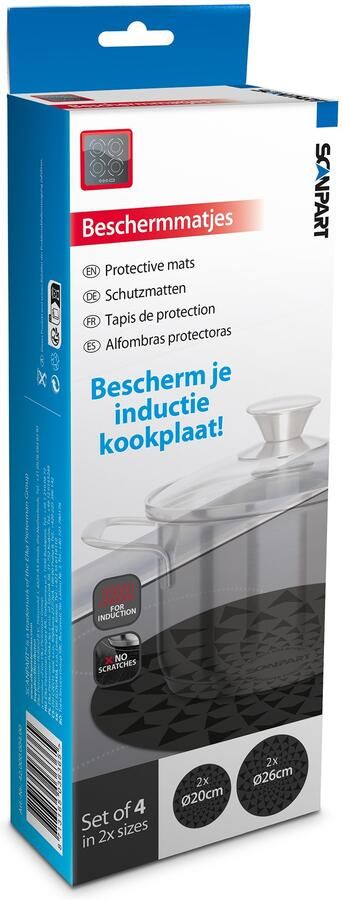 Scanpart Inductie beschermmatjes set 2x20 2x26cm Inbouw accessoire Zwart