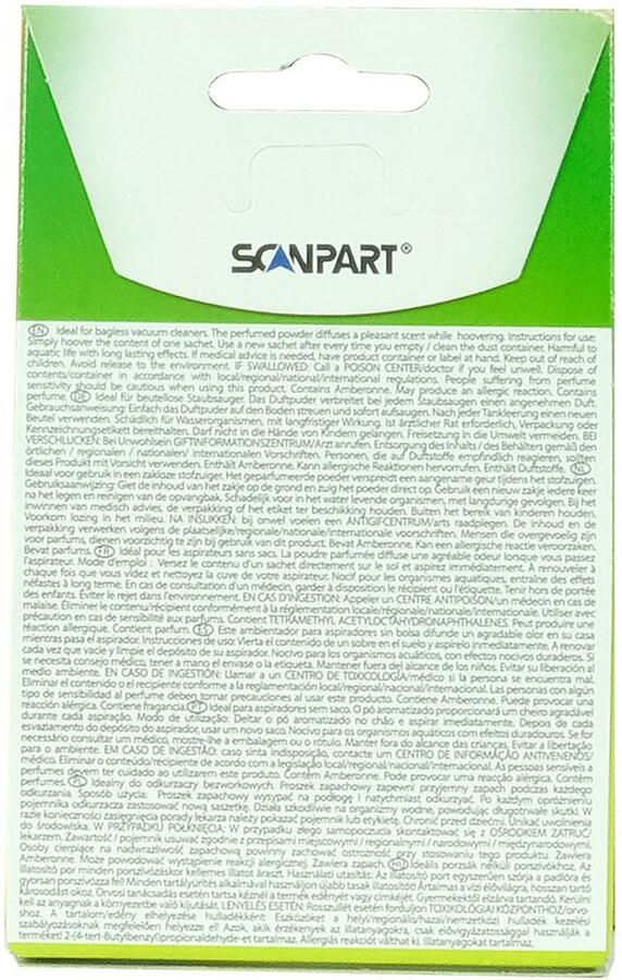 Scanpart Parfumair geurparels voor stofzuiger Zomerweide geurkorrels Stofzuigerverfrisser Geschikt voor stofzuigerzak 4 zakjes
