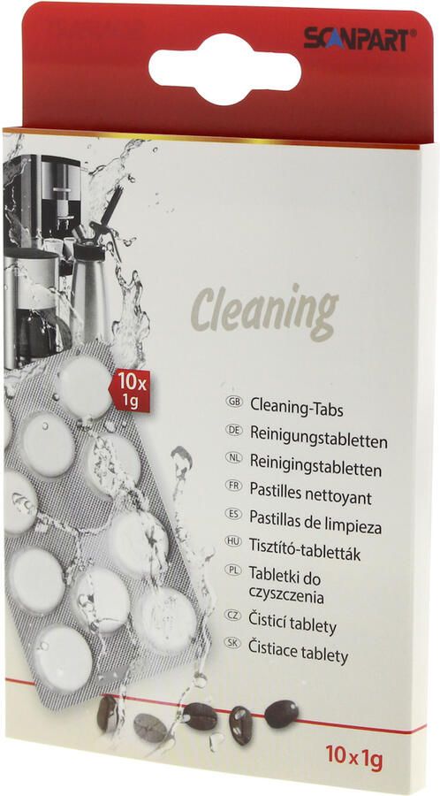 Scanpart reinigingstabletten koffiemachine Geschikt voor Bosch Jura Krups Melitta Miele Philips Saeco Siemens 10 stuks Universeel