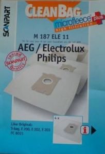 Coppens CleanBag M187ELE11 AEG Philips S-Bag Mirco+ 4 stuks