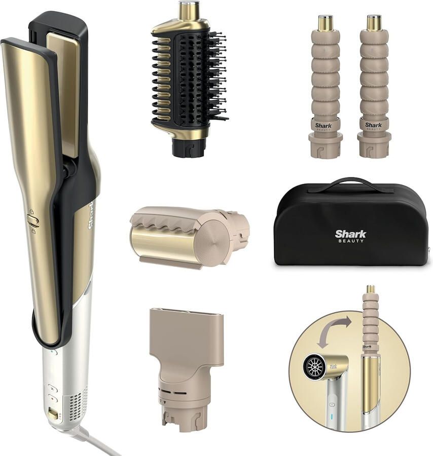 Shark Glam Multistyler 5-in-1 -voor glad steil golvend & krullend haar föhn HD6051SEU