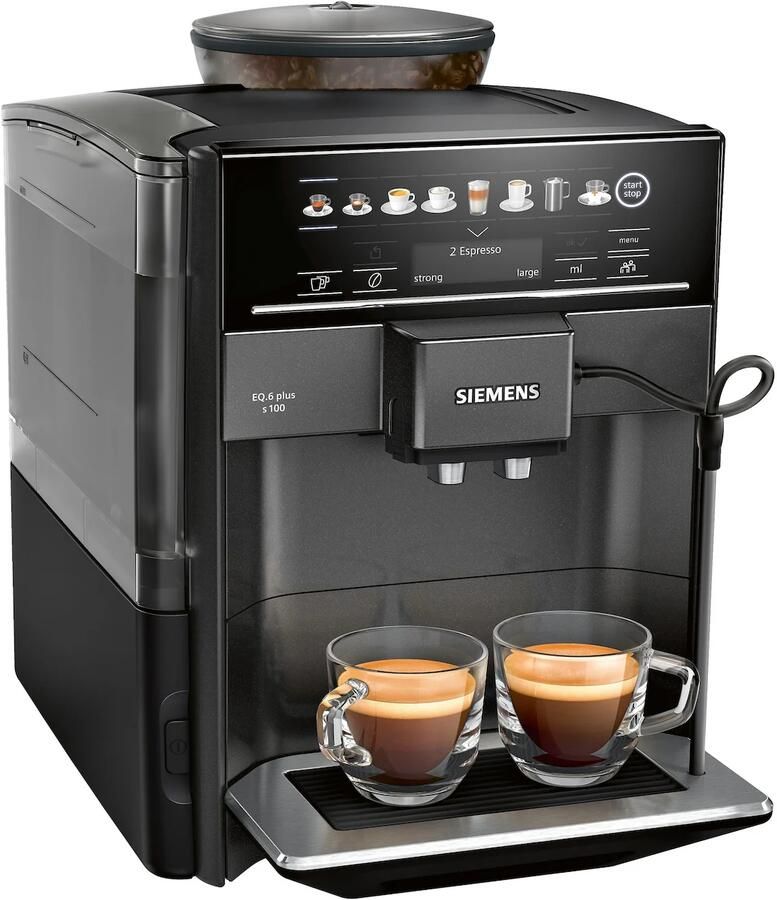 Siemens EQ6 Plus s100 TE651319RW Volautomatische espressomachine Antraciet grijs