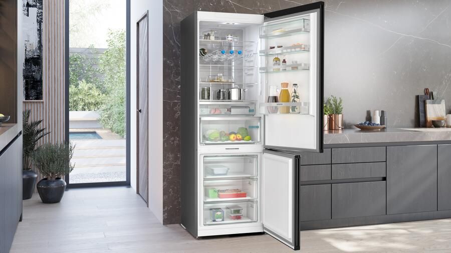 Siemens KG49NAXCF Koel-vriescombinatie Zwart