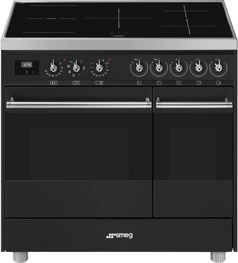 Smeg Symphony C92IMAN9 fornuis Vrijstaand fornuis Inductiekookplaat zones Antraciet A