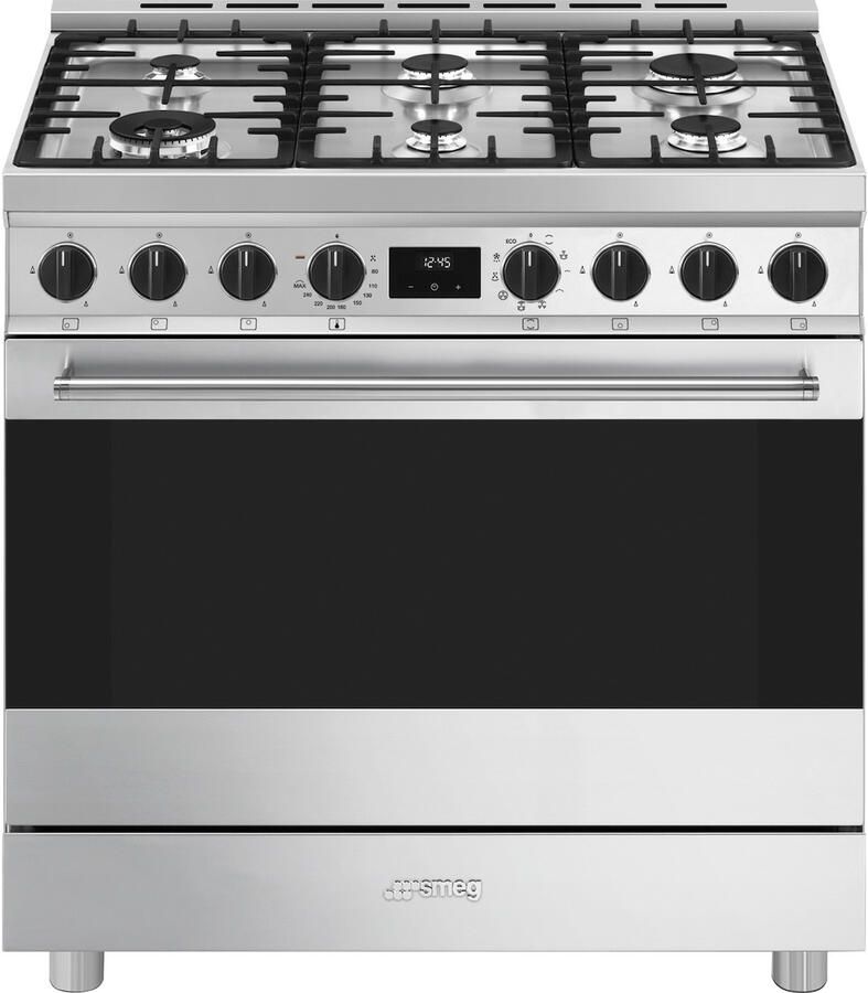 Smeg B91GMXNLK2 Classici Esthetisch Fornuis met Gas Kookplaat
