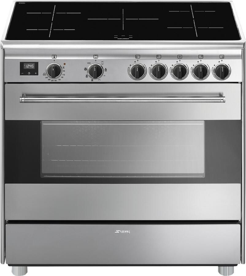 Smeg BG91IX2 Classici Esthetisch Fornuis met Inductie Kookplaat 90 x 60 cm