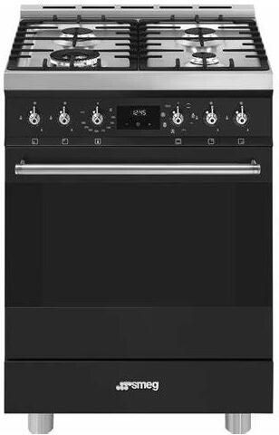 Smeg C6GMMBNLK2 Classici Gasfornuis met Elektrische Oven Mat Zwart