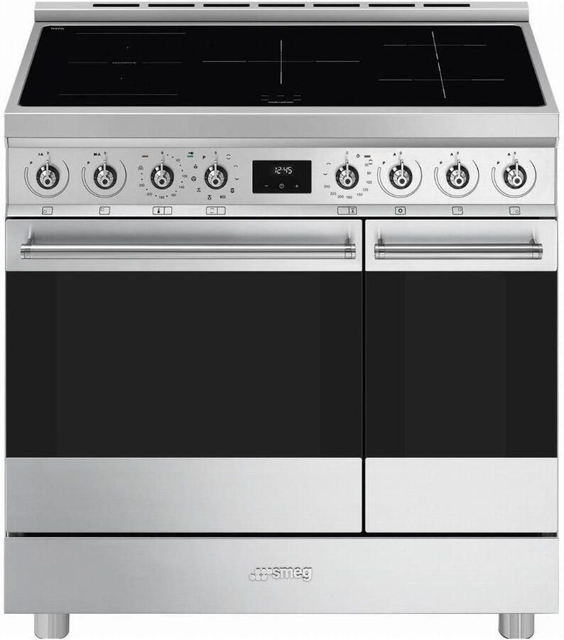 Smeg C92IPX2 Classici Esthetisch Fornuis met Inductiekookplaat 90 x 60 cm RVS