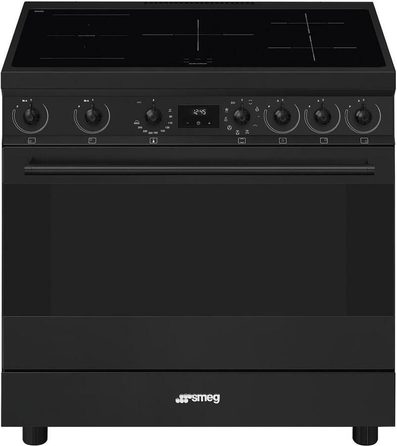 Smeg C9IMN2 Classici Esthetisch Fornuis met Inductiekookplaat 90 x 60 cm Zwart