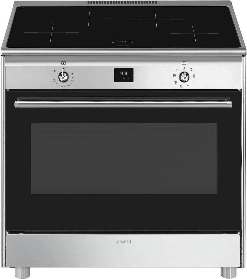 Smeg CG90CIXT Classici Esthetisch Fornuis met Inductie Kookplaat 90 x 60 cm