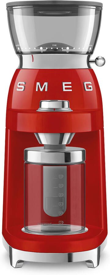 Smeg CGF03RDEU 50's Style Koffiemolen Rood