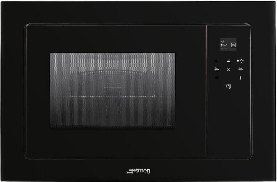 Smeg FMI120B3 Linea Esthetisch Inbouw Magnetron met Grill Zwart