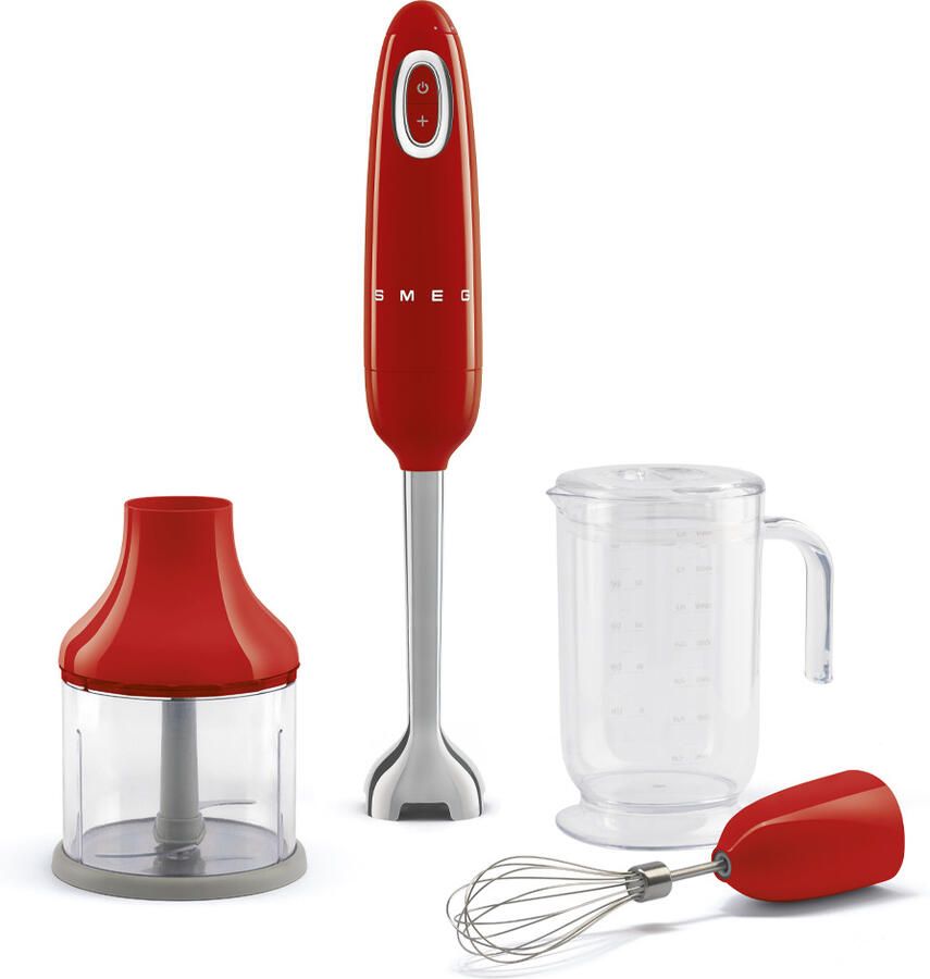 Smeg HBF03RDEU Staafmixer Rood 700W Met accessoires