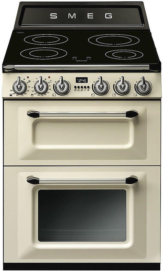 Smeg Victoria TR62IP2 Vrijstaand fornuis Crème Knoppen Voorkant Elektronisch Inductiekookplaat zones