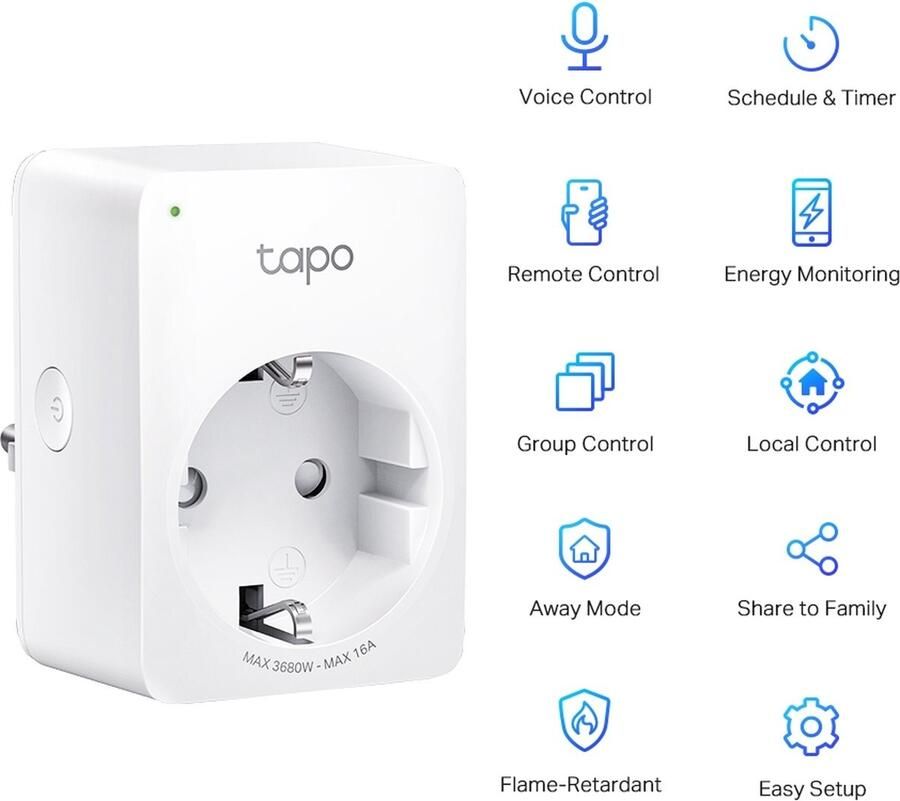 TP-Link Tapo P110 Slimme Stekker Smart Plug 4 stuks WiFi Stopcontact Energiebewaking