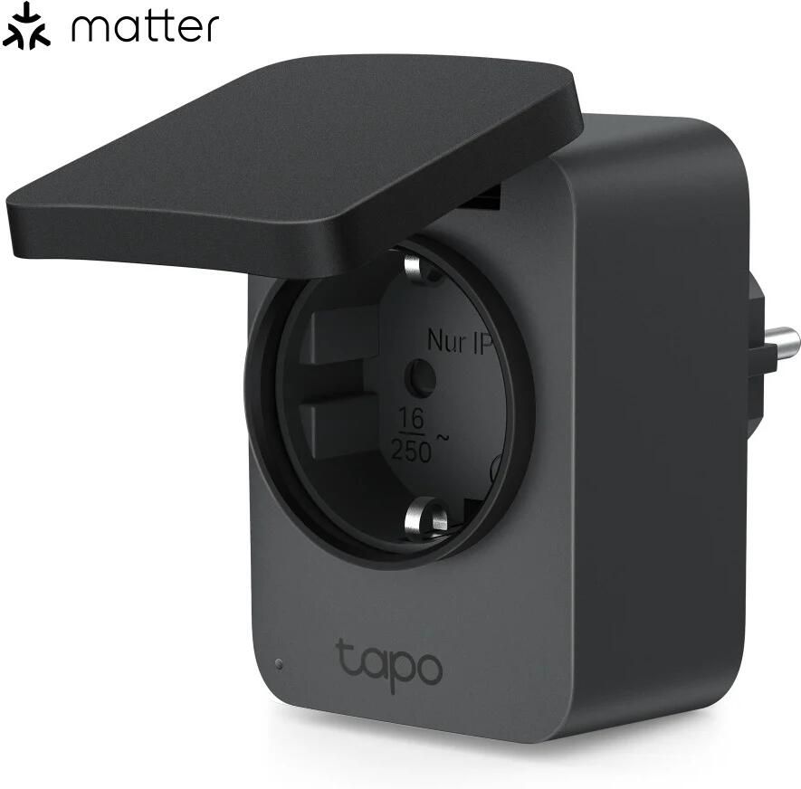 Tapo P410M Smart wifi-stekker voor buiten Schakelaar Zwart