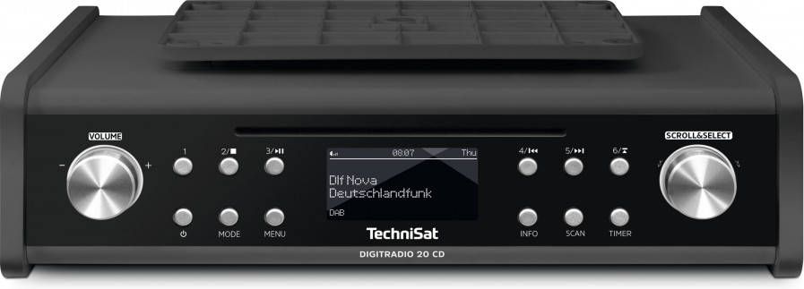 Technisat Digitradio 20 CD onderbouw DAB+ radio met CD speler antraciet
