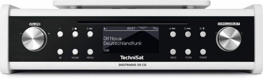 Technisat Digitradio 20 CD onderbouw DAB+ radio met CD speler wit