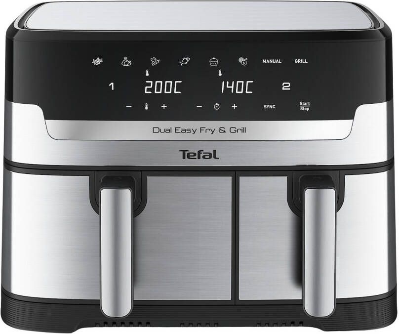 Tefal EY905D Easy Fry & Grill Dual Airfryer Grijs