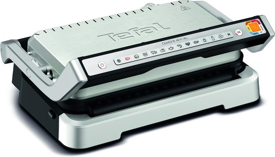 Tefal OptiGrill 4in1 XL GC784D Contactgrill Groot grilloppervlak 12 automatische kookprogramma s 2200W RVS
