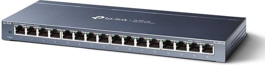 TP-Link TL-SG116 16-Port Gigabit Desktop Switch Zwart - Foto 2